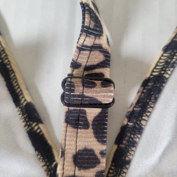 ASOS Design Leopard Print Beach Resort Triangle Adjustable Bikini Top Size US 2 - Picture 3 of 7
